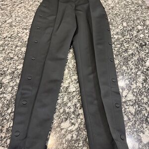 Designer Alexander Wang Rare Ladies Charcoal Black Button-Accent Dress Pants